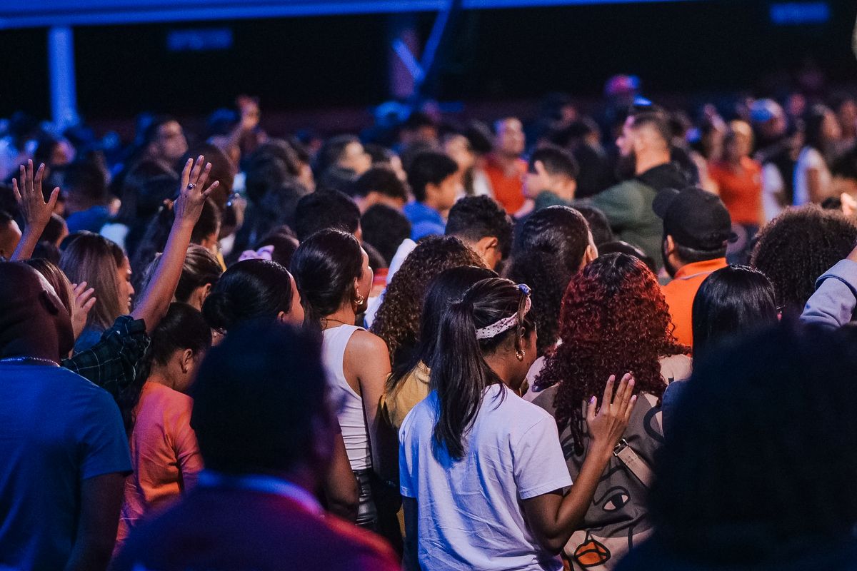 A congregation gathered in worship.